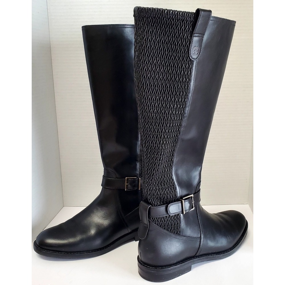 Cole Haan Boots Clover Stretch W24816 Black 7.5 B Leather/Texture Buckle Rubber - Picture 4 of 15